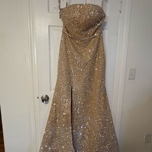 Strapless Sequin Evening Gown